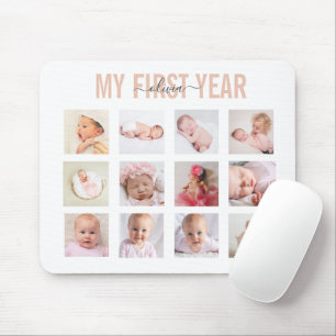 Meine Baby-Girl im ersten Lebensjahr 12 Foto-Colla Mousepad