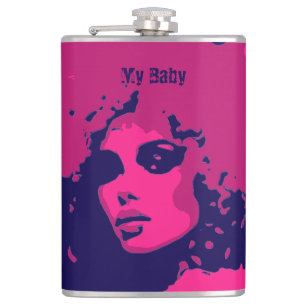 Meine Baby-Retro-Flasche mit Vinyl-Ummantelung Flachmann