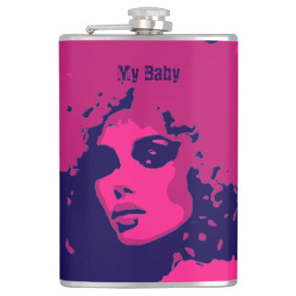Meine Baby-Retro-Flasche mit Vinyl-Ummantelung Flachmann