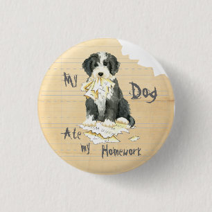 Meine bärtige Collie Ate meine Hausaufgaben Button
