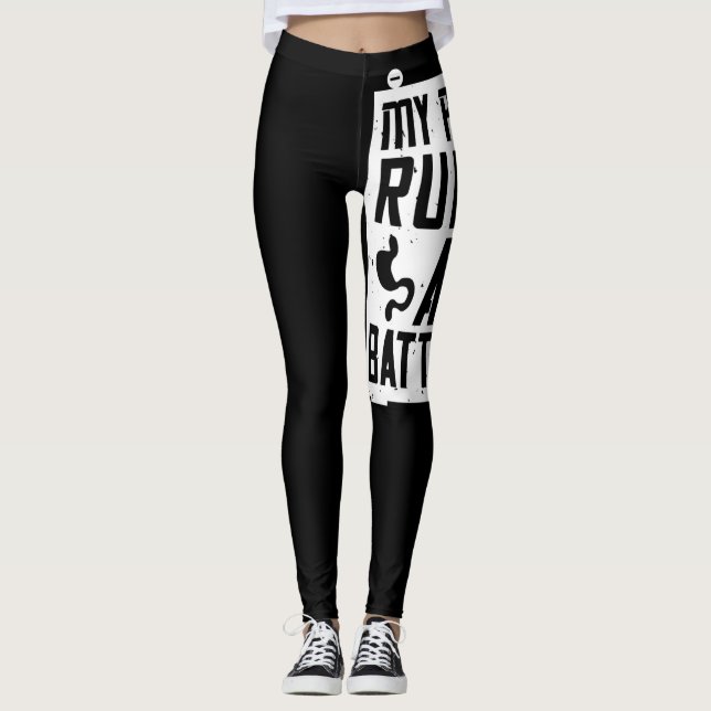 Meine Bauchspeicheldrüse läuft auf einem Aaa-Akku Leggings (Vorderseite)