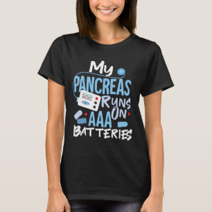 Meine Bauchspeicheldrüse läuft auf einem Aaa Akku T-Shirt