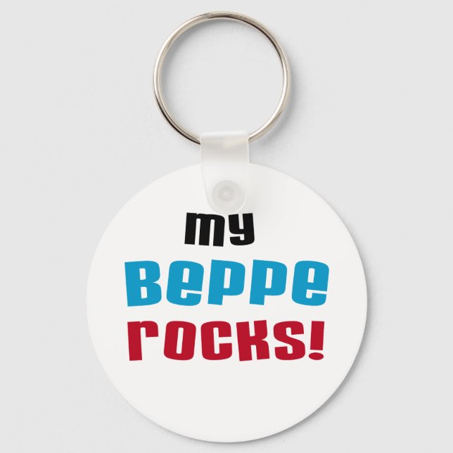 Meine Beppe Rocks T - Shirt und Geschenke Schlüsselanhänger (Vorderseite)