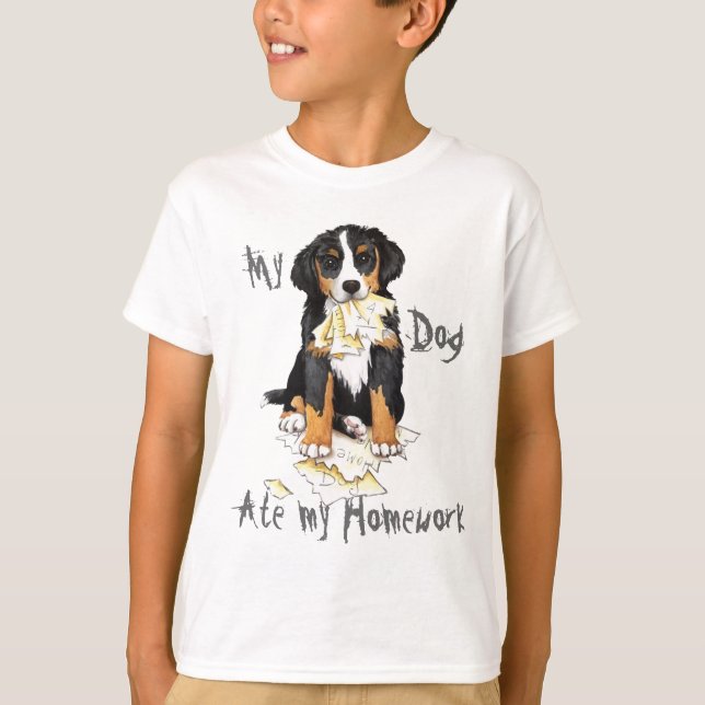 Meine Berner Ate Meine Hausaufgaben T-Shirt (Vorderseite)