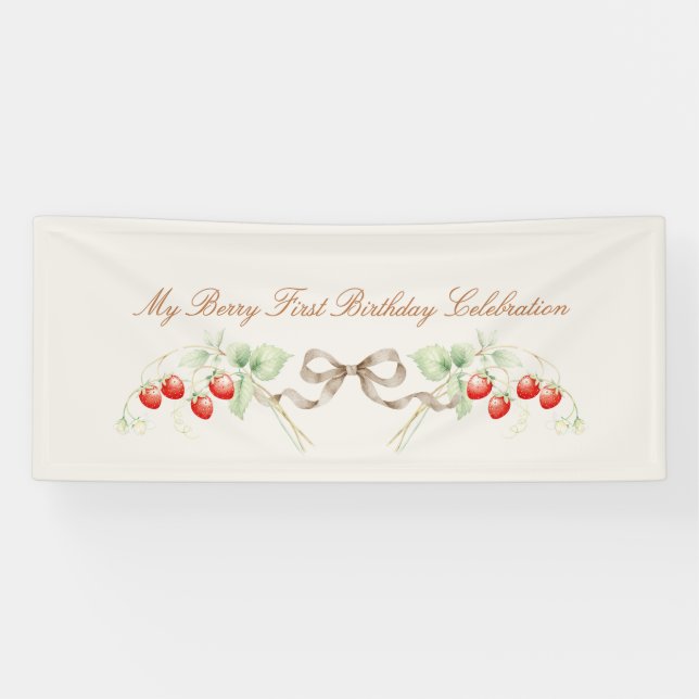 Meine Berry-erste Geburtstagsfeier Banner (Horizontal)
