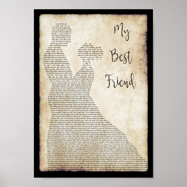 Meine beste Freundin Song Lyric Man Lady Dancing P Poster (Vorne)