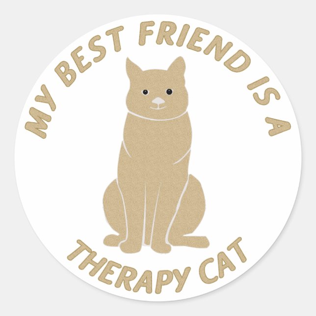 Meine beste Freundin (Therapy Cat) Runder Aufkleber (Vorderseite)
