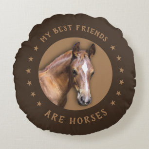 Meine besten Freunde sind Pferde Rundes Kissen