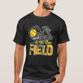 Meine Bestie ist auf diesem Feld Softball Leopard T-Shirt