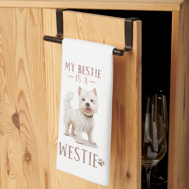 Meine Bestie ist Westie Geschirrtuch (Drittel gefaltet)
