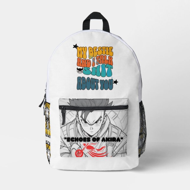 Meine Bestie und ich reden !!!!!! Über Sie Bedruckter Rucksack (Vorderseite)