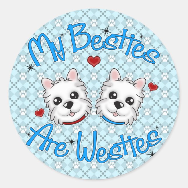 "Meine Bestien sind Westies" - JUGEND-Aufkleber Runder Aufkleber (Vorderseite)