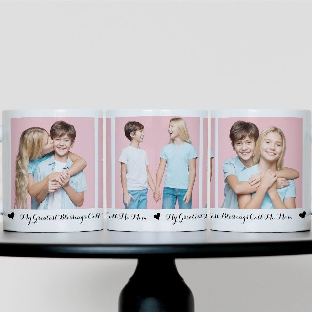 Meine Beststen Segnungen nennen mich Mama 3 Foto Kaffeetasse (Von Creator hochgeladen)