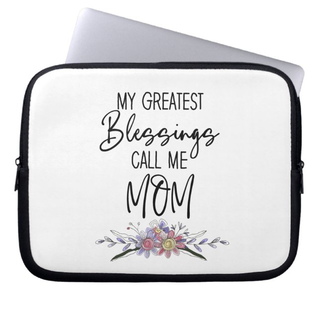 Meine Beststen Segnungen nennen mich Mama Laptopschutzhülle (Vorderseite)