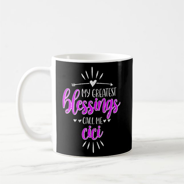 Meine Beststen Segnungen nennen mich Memaw Cici Kaffeetasse (Links)