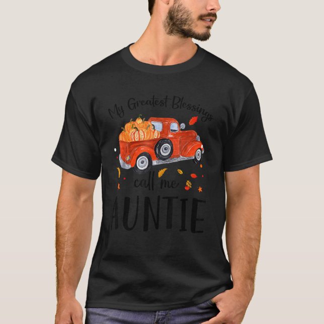 Meine Beststen Segnungen nennen mich Tante Pumpkin T-Shirt (Vorderseite)