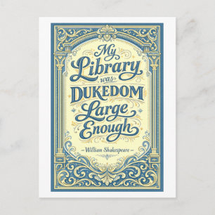 "Meine Bibliothek" Shakespeare Postkarte