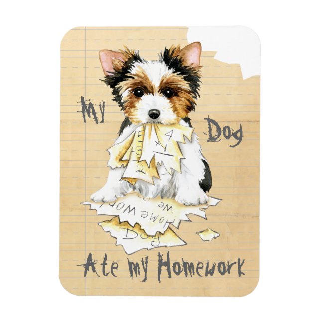 Meine Biewer Terrier Ate Meine Hausaufgaben Magnet (Vertikal)