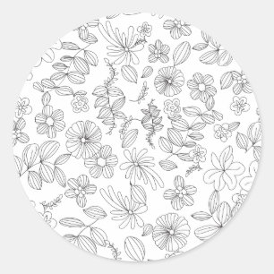 Meine Blume Design 3 Runder Aufkleber