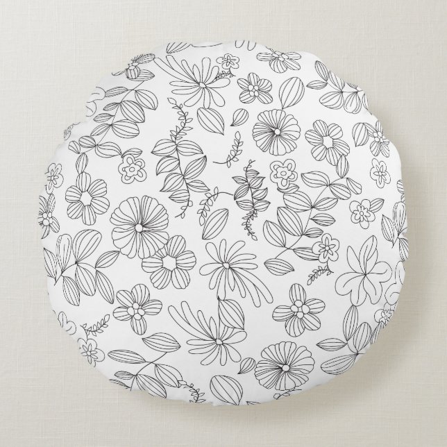 Meine Blume Design 3 Rundes Kissen (Vorderseite)