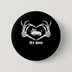 Meine Boo Chihuahua-Kostüme mit Skeletthörnchen Button