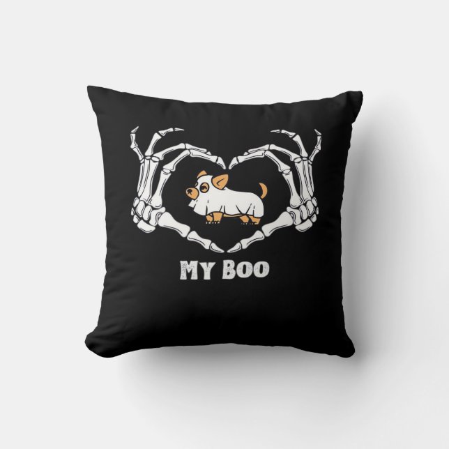 Meine Boo Chihuahua-Kostüme mit Skeletthörnchen Kissen (Vorderseite)
