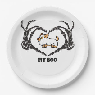 Meine Boo Chihuahua-Kostüme mit Skeletthörnchen Pappteller