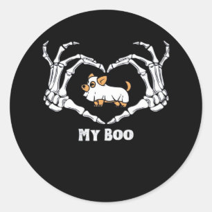 Meine Boo Chihuahua-Kostüme mit Skeletthörnchen Runder Aufkleber