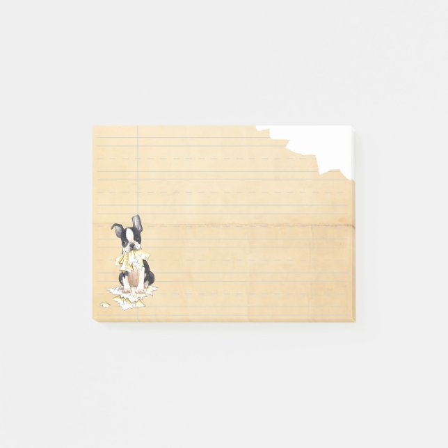 Meine Boston Terrier Ate meine Hausaufgaben Post-it Klebezettel (Vorderseite)
