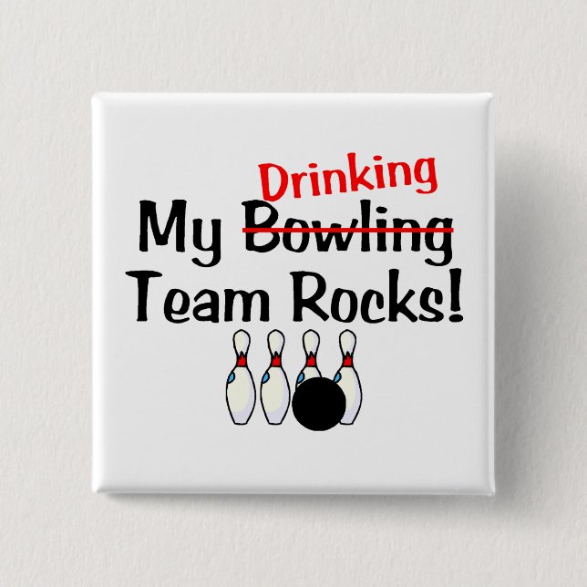 Meine Bowling (Drinking) Teamgesteine Button (Vorderseite)
