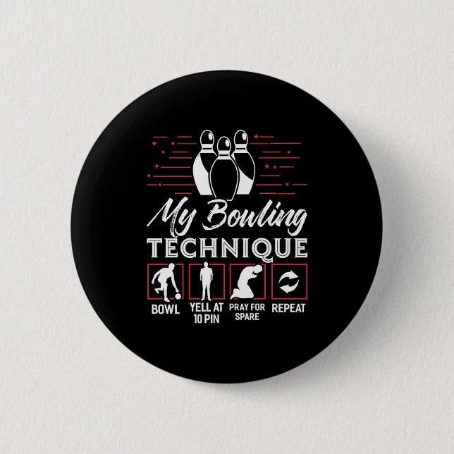 Meine Bowling-Technik Button (Vorderseite)