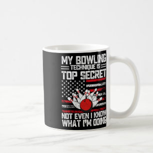 Meine Bowling-Technik ist hochgeheim, lustiger Bow Kaffeetasse
