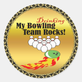 Meine Bowling- und Trinkmannsgesteine Runder Aufkleber