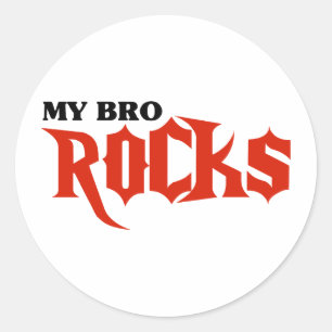 Meine Bro Rocks Runder Aufkleber