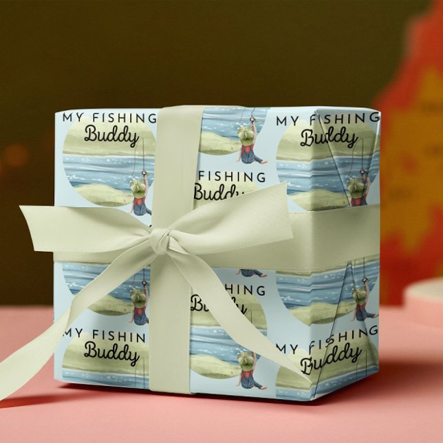 Meine Broschüre über das Fischen Geschenkpapier (Celebrate your special fishing buddy with these cute watercolor wrapping paper sheets! )