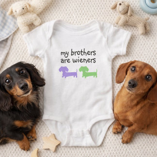 Meine Brüder sind Wiener | Doppel-Dachshund Baby Strampler