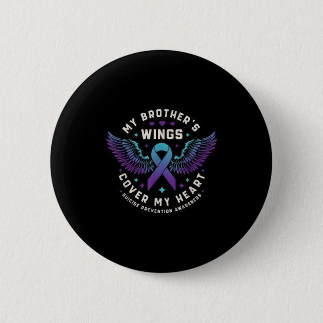 Meine Brüder Wings decken meine Herz-Suizidprävent Button (Vorderseite)