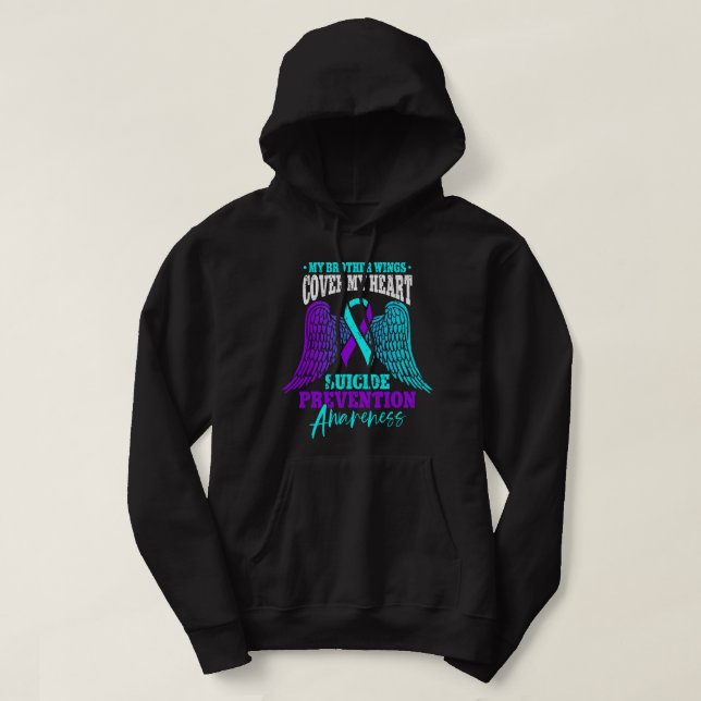 Meine Brüderflüge decken meine Herz-Suizidpräventi Hoodie (Design vorne)