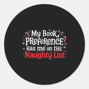 Meine Buchvorliebe Naughty List Leser Lustiger Chr Runder Aufkleber