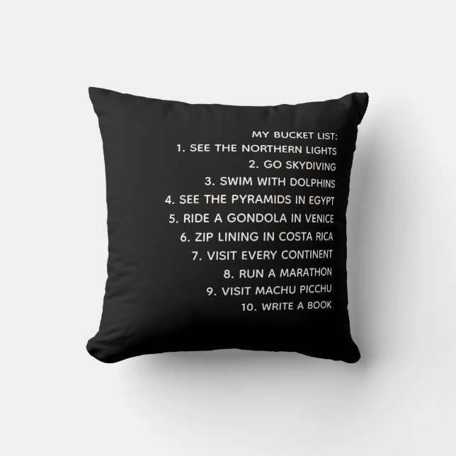 MEINE BUCKET LISTE! Personalisierter Kissen (Vorderseite)