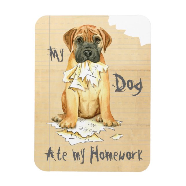 Meine Bullmastiff Ate Meine Hausaufgaben Magnet (Vertikal)