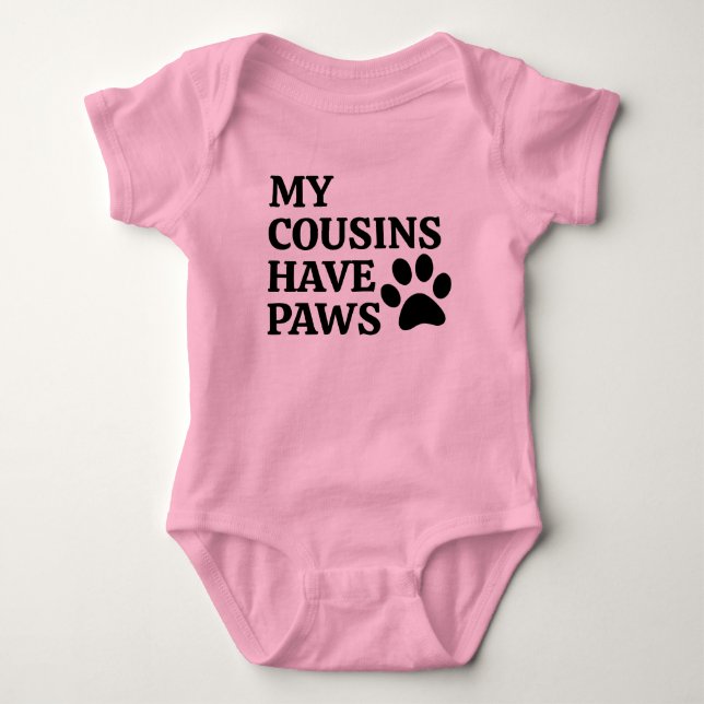Meine Cousins haben Pfoten Funny Pet Baby Strampler (Vorderseite)