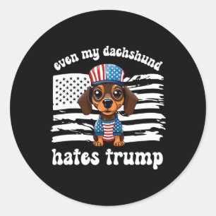 Meine Dackel hasst Trump Dogs Kamala Harris Vote Runder Aufkleber