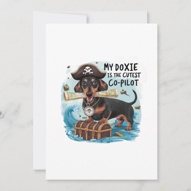 Meine Dackel ist der Niedlichste Co-Pilot Einladung (Vorderseite)