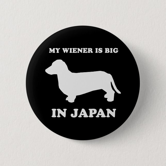 Meine Dackel ist in Japan groß Button (Vorderseite)