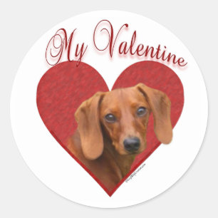 Meine Dackel Valentine Runder Aufkleber
