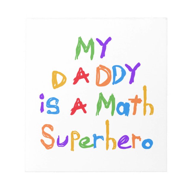 Meine Daddy Math Superhero T - Shirt und Geschenke Notizblock (Vorderseite)