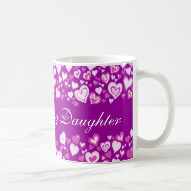 Meine Darling Daughter Herz lila rosa Tasse (Rechts)
