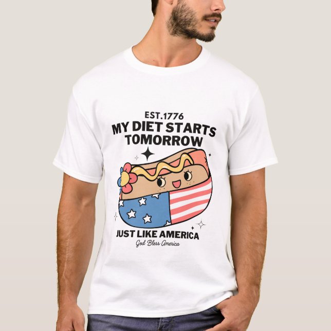 Meine Diät beginnt morgen so wie Amerika T-Shirt (Vorderseite)