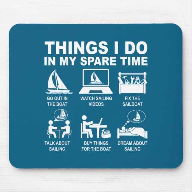 Meine Dinge Freizeit Segeln Segelboot Mousepad (Vorne)